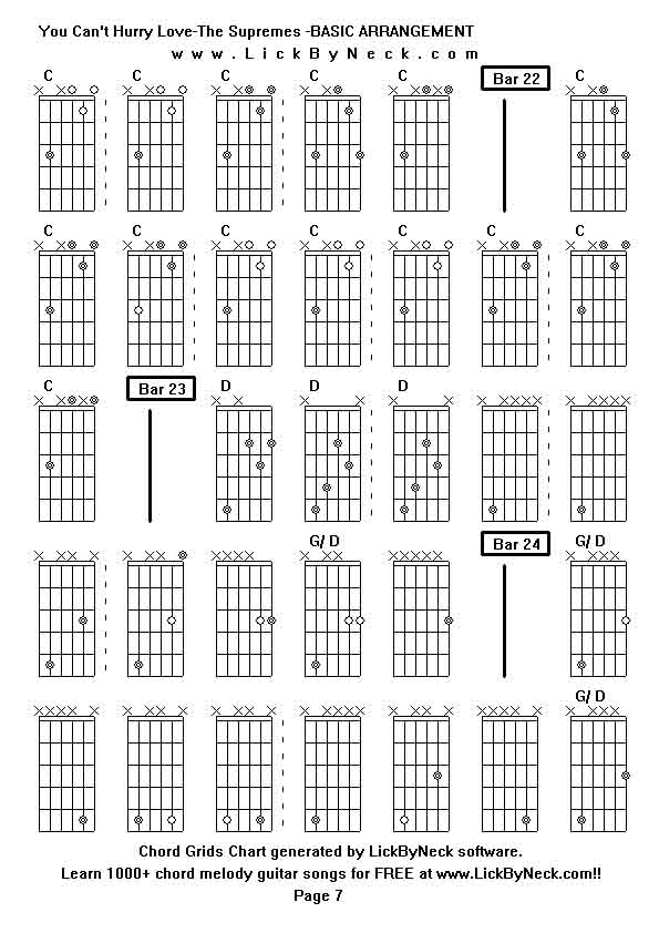 Chord Grids Chart of chord melody fingerstyle guitar song-You Can't Hurry Love-The Supremes -BASIC ARRANGEMENT,generated by LickByNeck software.